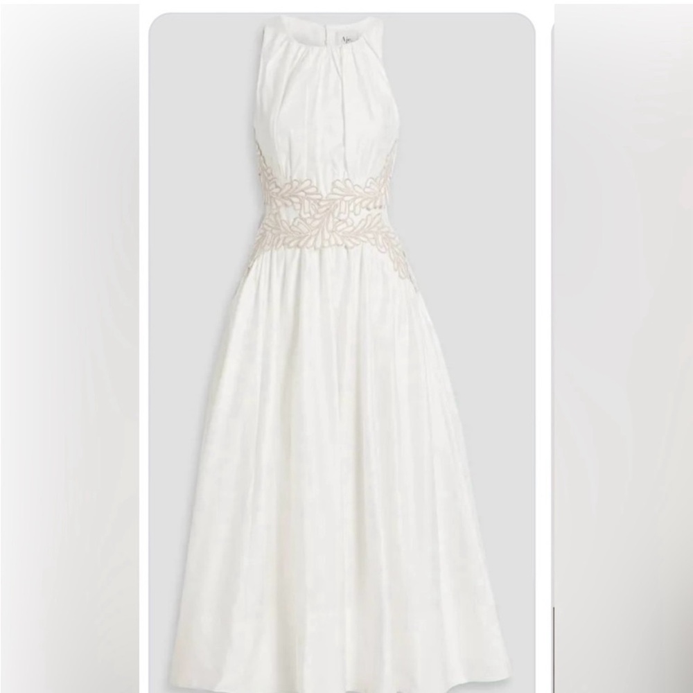 Aje White Midi Dress with Cream Accents